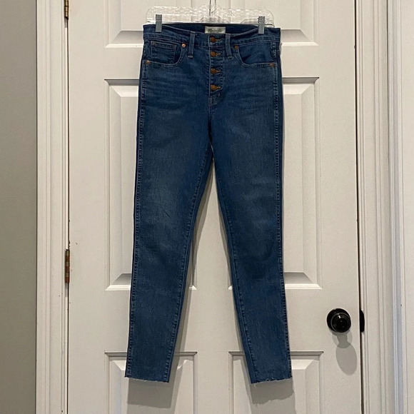 Madewell 10" High-Rise Skinny Button-Front Jeans Dewitt Wash 16598 - Picture 4 of 16